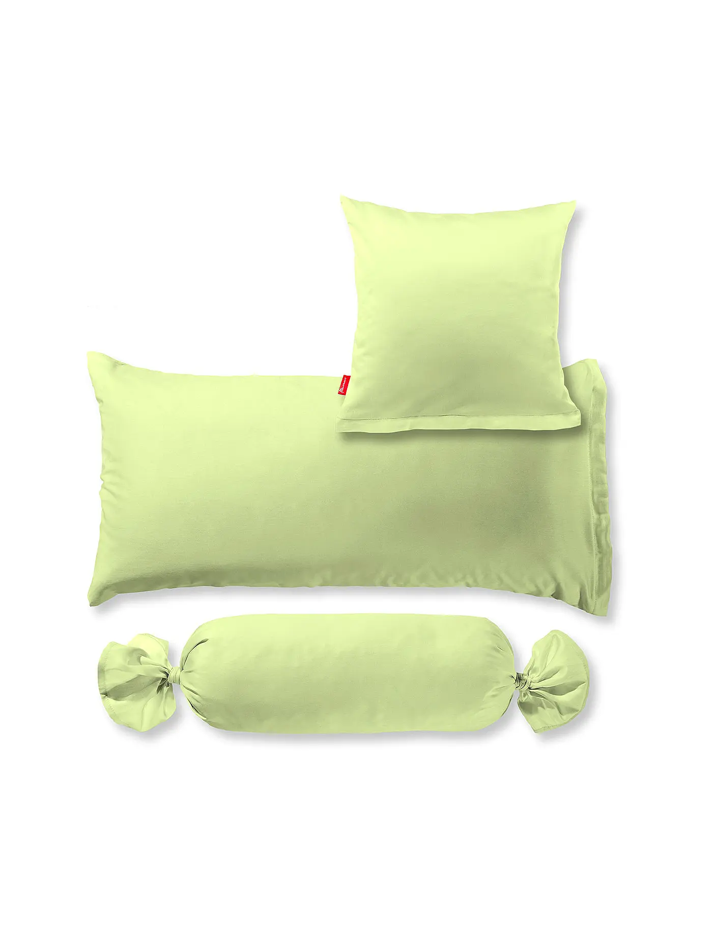 FLEURESSE | Satin Kissenbezug Royal Uni 2er 40x40cm Weiss | grün
